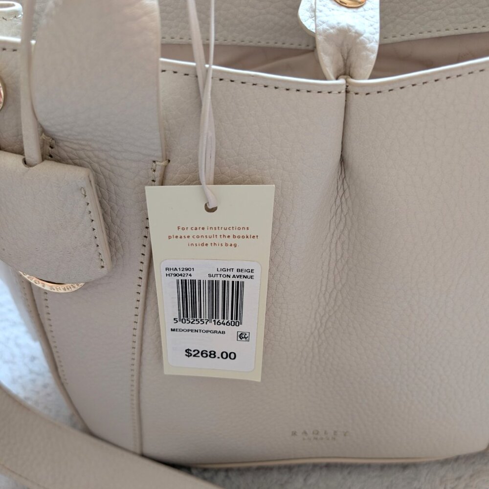NWT Radley London Sutton Avenue Medium Open Top Grab Satchel Bag (color: birch) - Picture 13 of 15